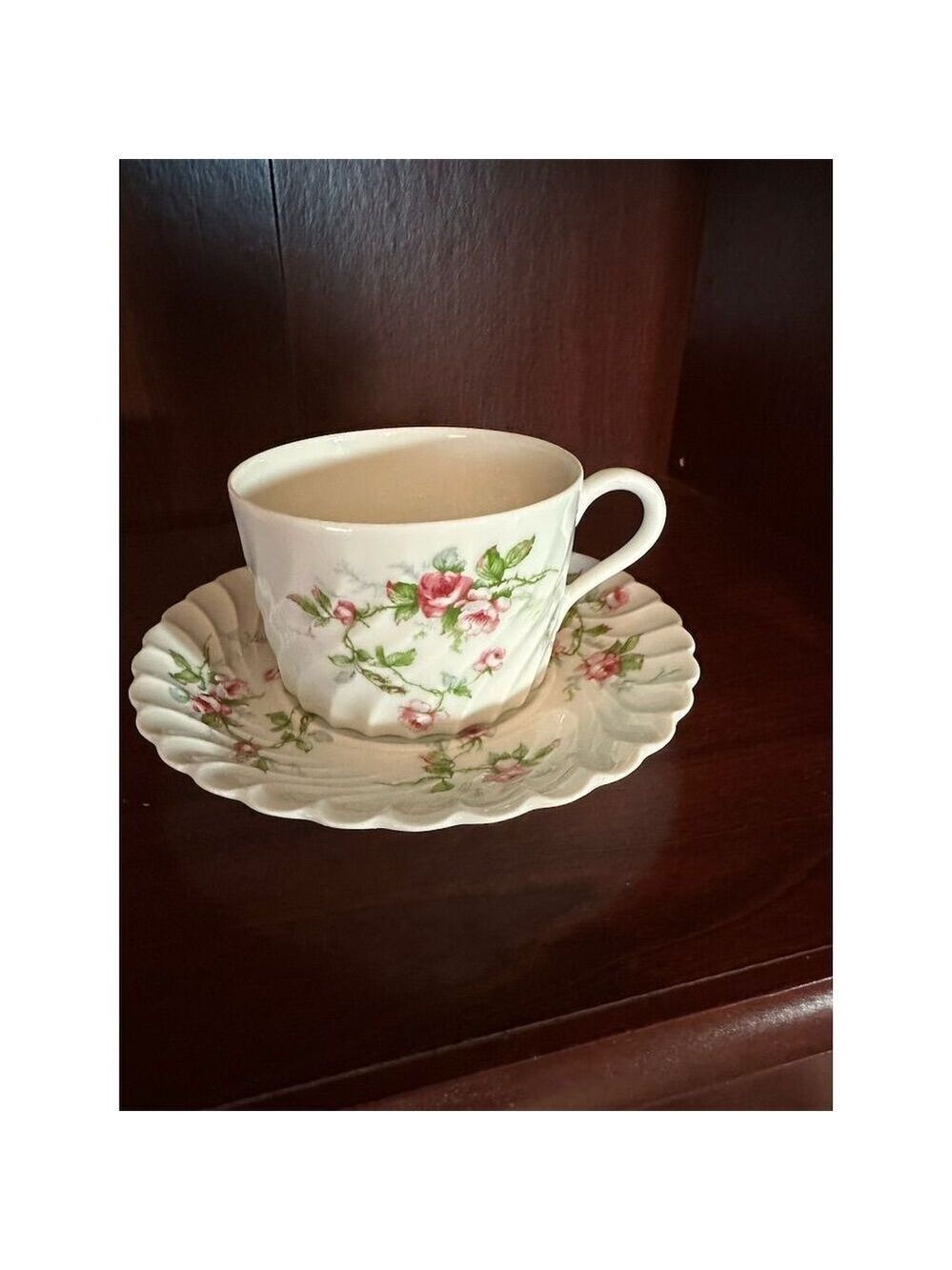 Haviland Limoges Julia Vintage Teacup & Saucer Set Scalloped Edge
